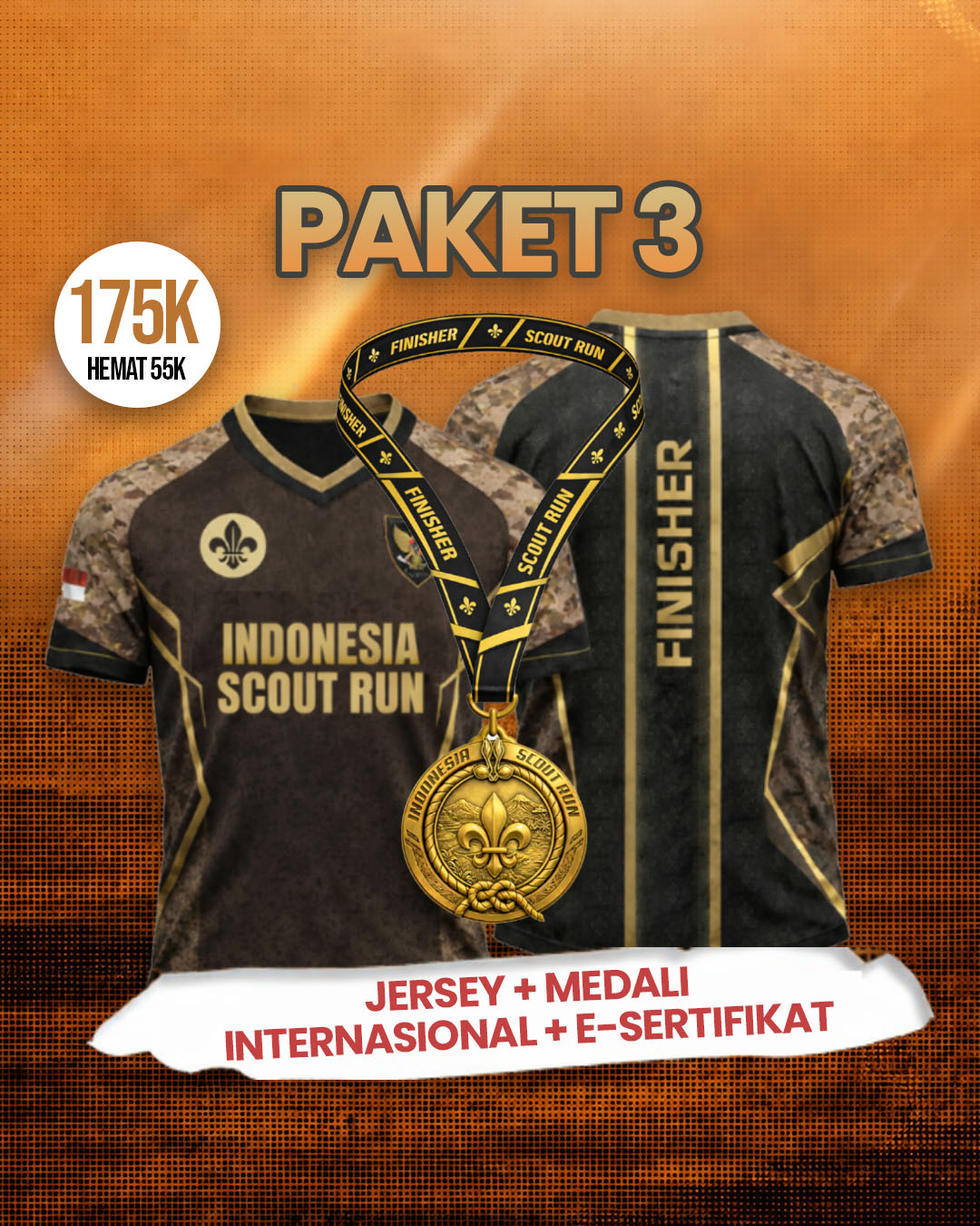 Paket 3 Jersey + Medali